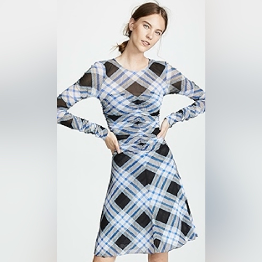 Diane von Furstenberg
Mesh Dress.  Color: Sutton Check Black.  Size:L